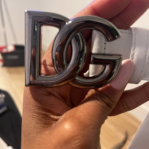 Dolce & Gabbana White Belt with DG Logo Buckle - Picture 1 of 10